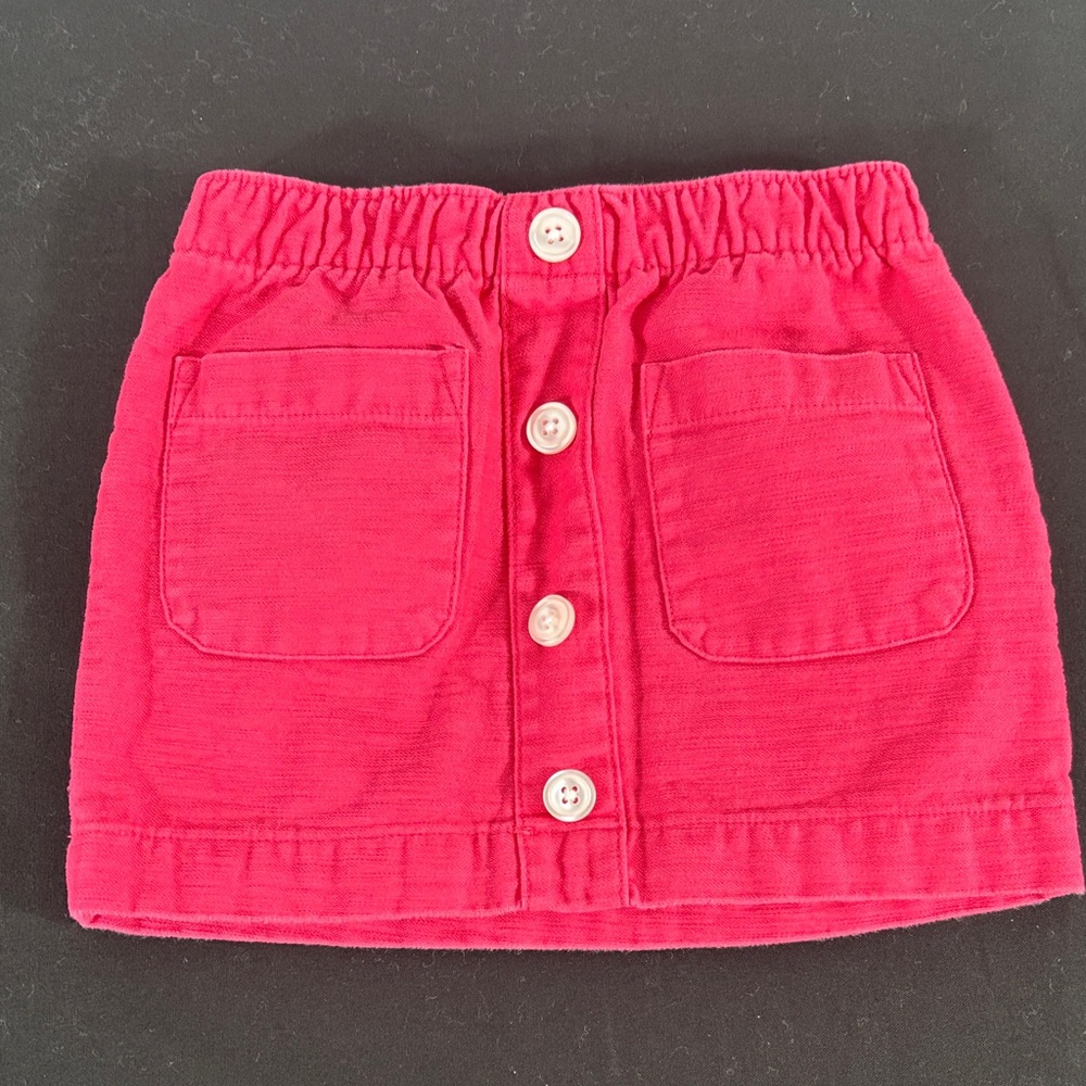 Carter's Bright Pink Button-Front Pocket Skirt